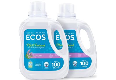 Image: Ecos 100-Loads Lavender Scent Plant-Powered Laundry Detergent Liquid (2.96L x 2 Pack)