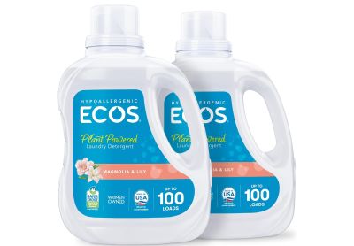 Image: Ecos 100-Loads Magnolia Lily Scent Plant-Powered Laundry Detergent Liquid (2.96L x 2 Pack)
