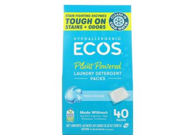 Image: Ecos Free & Clear Scent Plant-Powered Laundry Detergent Packs (40 Count)