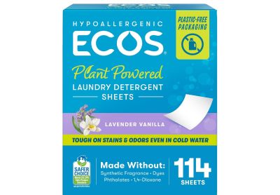 Image: Ecos Lavender Vanilla Scent Plant-Powered Laundry Detergent Sheets (114 Count)