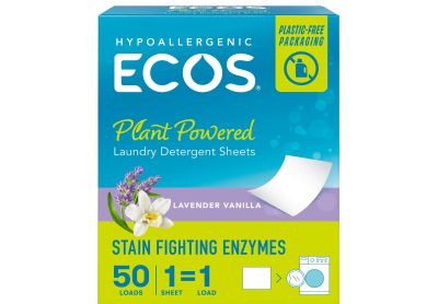 Image: Ecos Lavender Vanilla Scent Plant-Powered Laundry Detergent Sheets (50 Count)