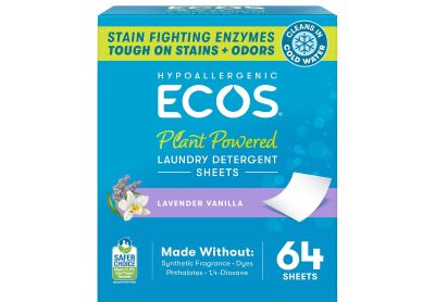 Image: Ecos Lavender Vanilla Scent Plant-Powered Laundry Detergent Sheets (64 Count)