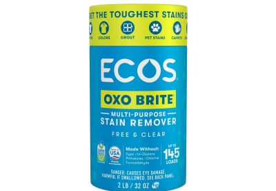 Image: Ecos Oxo Brite 145-Loads Free & Clear Scent Multi-Purpose Stain Remover Powder (2Lb)