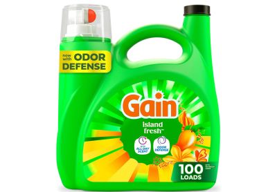 Image: Gain 100-Loads Island Fresh Scent Laundry Detergent Liquid with Odor Defense (3.9L)
