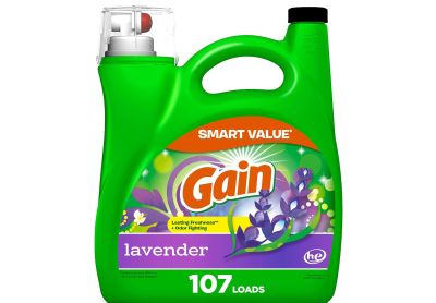 Image: Gain 107-Loads Lavender Scent Laundry Detergent Liquid with Odor Defense (4.55L)