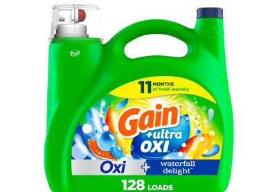 Image: Gain 128-Loads Waterfall Delight Scent Laundry Detergent Liquid with Ultra Oxi (5.44L)
