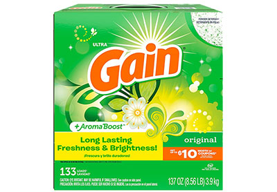 Image: Gain 133-Loads Original Scent Ultra Laundry Detergent Powder with Aroma Boost (8.56Lb)