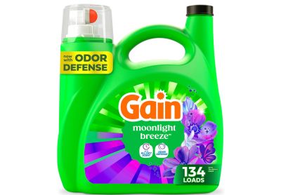 Image: Gain 134-Loads Moonlight Breeze Scent Laundry Detergent Liquid with Odor Defense (5.23L)