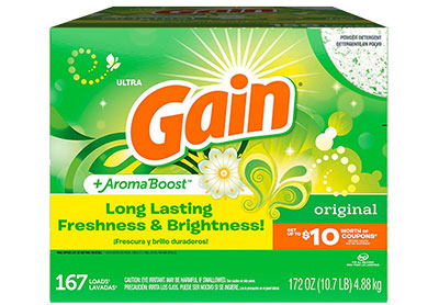 Image: Gain 167-Loads Original Scent Ultra Laundry Detergent Powder with Aroma Boost (10.7Lb)