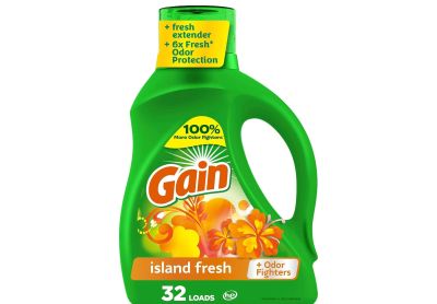 Image: Gain 32-Loads Island Fresh Scent Laundry Detergent Liquid with Odor Defense (1.36L)