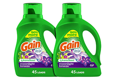 Image: Gain 45-Loads Moonlight Breeze Laundry Detergent with Aroma Boost 2-pack