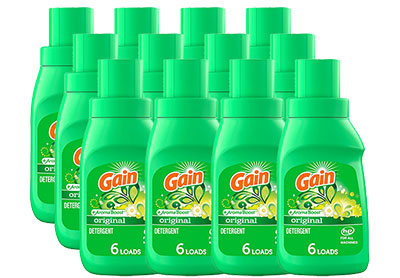 Image: Gain 6-Loads Original Scent Laundry Detergent Liquid with Aroma Boost (306mL x 12 Pack)