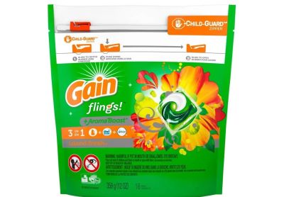 Image: Gain Flings 3-in-1 Island Fresh Scent Laundry Detergent with Aroma Boost Pacs (16 Count)