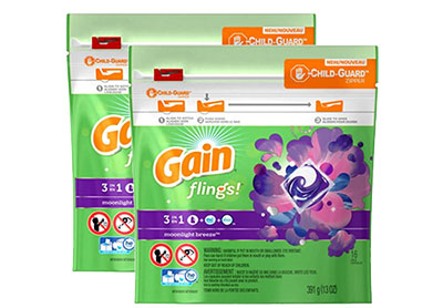 Image: Gain Flings 3-in-1 Moonlight Breeze Scent Laundry Detergent Pacs (16 x 2 Pack)