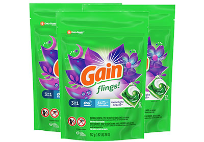 Image: Gain Flings 3-in-1 Moonlight Breeze Scent Laundry Detergent Pacs (37 x 3 Pack)