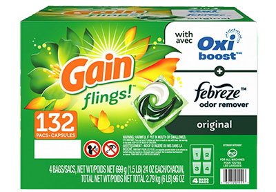 Image: Gain Flings 3-in-1 Original Scent Laundry Detergent Pacs (132 Count)