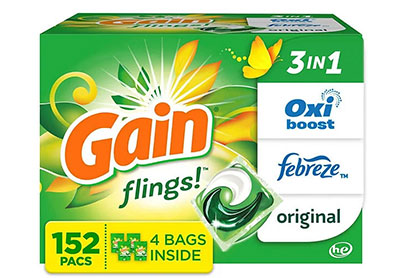 Image: Gain Flings 3-in-1 Original Scent Laundry Detergent Pacs (152 Count)