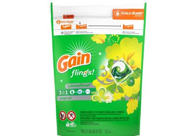 Image: Gain Flings 3-in-1 Original Scent Laundry Detergent with Aroma Boost Pacs (35 Count)