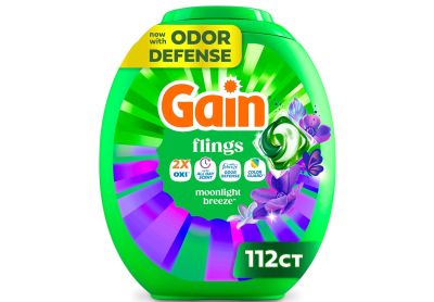 Image: Gain Flings 4-in-1 Moonlight Breeze Scent Laundry Detergent Pacs (112 Count)