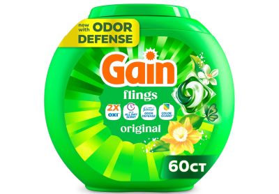 Image: Gain Flings 4-in-1 Original Scent Laundry Detergent Pacs (60 Count)