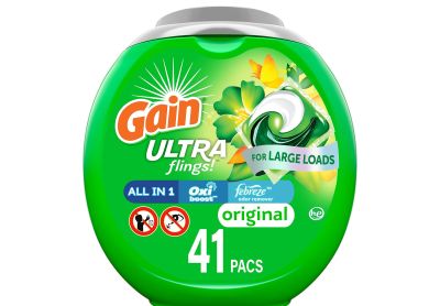 Image: Gain Ultra Flings All-in-1 Original Scent Laundry Detergent Large-Load Pacs (41 Count)