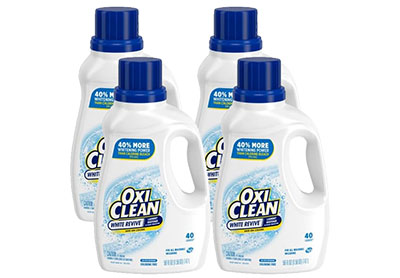 Image: OxiClean 40-Loads Scent Free White Revive Laundry Whitener & Stain Remover Liquid (1.48L x 4 Pack)