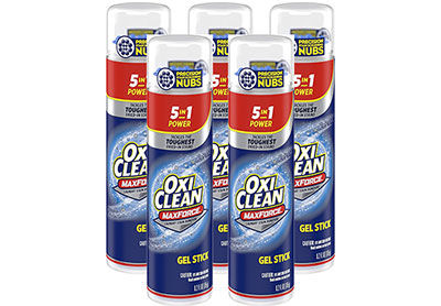 Image: OxiClean 5-in-1 Max Force Pre-Treater Laundry Stain Remover Gel Stick (6.2 oz x 5 Pack)