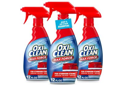 Image: OxiClean Scent Free 5-in-1 Max Force Laundry Stain Remover Liquid Spray (12 oz x 3 Pack)