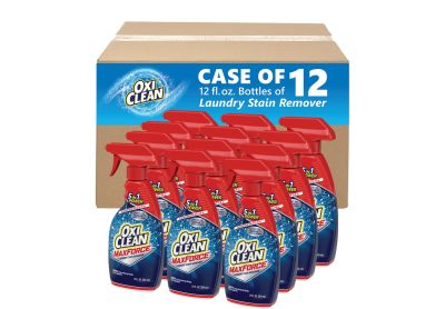 Image: OxiClean Scent Free Commercial 5-in-1 Max Force Laundry Stain Remover Liquid Spray (12 oz x 12 Pack)