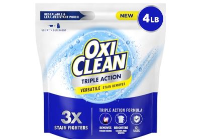 Image: OxiClean Triple Action Scent Free Versatile Stain Remover Powder (4Lb)