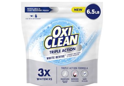 Image: OxiClean Triple Action White Revive Scent Free Whitener and Stain Remover Powder (6.5Lb)