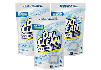 Image: OxiClean White Revive Scent Free Laundry Whitener and Stain Remover Power Paks (24 x 3 Pack)