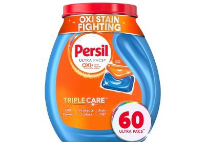 Image: Persil Ultra Pacs Advanced Clean Oxi + Odor Power Scent Free Laundry Detergent Pacs (60 Count)
