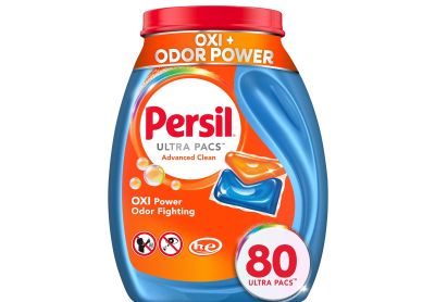 Image: Persil Ultra Pacs Advanced Clean Oxi + Odor Power Scent Free Laundry Detergent Pacs (80 Count)