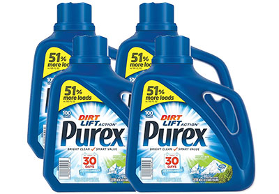 Image: Purex 100-Loads Dirt Lift Action Mountain Breeze Scent Laundry Detergent Liquid (4.43L x 4 Pack)