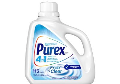 Image: Purex 115-Loads Free & Clear 4-in-1 Scent Free Concentrated Laundry Detergent Liquid (4.43L)