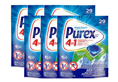 Image: Purex 4-in-1 Mountain Breeze Scent Concentrated Laundry Detergent Pacs (29 x 6 Pack)