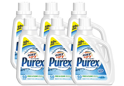 Image: Purex 50-Loads Free & Clear Dirt Lift Action Scent Free Laundry Detergent Liquid (2.2L x 6 Pack)