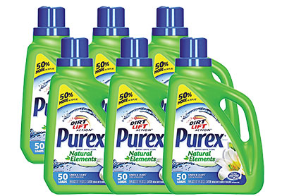 Image: Purex 50-Loads Natural Elements Dirt Lift Action Linen & Lilies Scent Laundry Detergent Liquid (2.21L x 6 Pack)