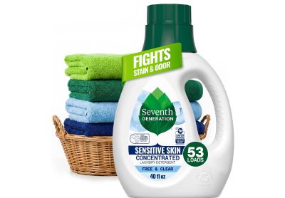 Image: Seventh Generation 53-Loads Free & Clear Sensitive Skin Concentrated Scent Free Laundry Detergent Liquid (1.18L)