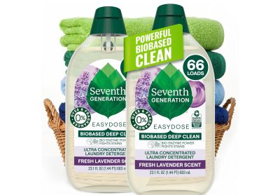 Image: Seventh Generation 66-Loads Easy Dose Biobased Deep Clean Ultra Concentrated Fresh Lavender Scent Laundry Detergent Liquid (683mL x 2 Pack)