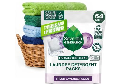 Image: Seventh Generation Biobased Deep Clean Fresh Lavender Scent Laundry Detergent Pacs (64 Count)