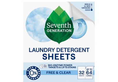 Image: Seventh Generation Free & Clear Scent Free Laundry Detergent Sheets (32 Count)