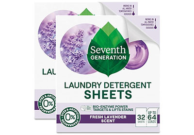 Image: Seventh Generation Fresh Lavender Scent Laundry Detergent Sheets (32 x 2 Pack)