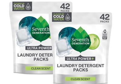 Image: Seventh Generation Ultra Power Plus Clean Scent Laundry Detergent Pacs (42 x 2 Pack)