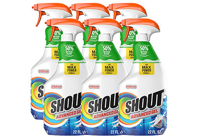 Image: Shout Advanced Gel Scent Free Laundry Stain Remover Spray (22 oz x 6 Pack)