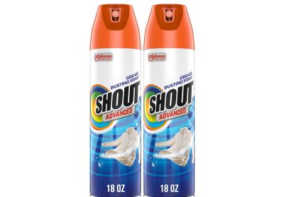 Image: Shout Advanced Grease Busting Scent Free Laundry Stain Remover Foam Spray (18 oz x 2 Pack)