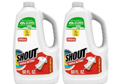 Image: Shout Triple Acting Scent Free Active Enzyme Laundry Stain Remover Refill (60 oz x 2 Pack)