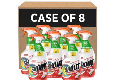 Image: Shout Triple Acting Scent Free Active Enzyme Laundry Stain Remover Spray (22 oz x 8 Pack)
