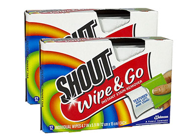 Image: Shout Wipe & Go Original Scent Instant Stain Remover Wipes (12 x 2 Pack)
